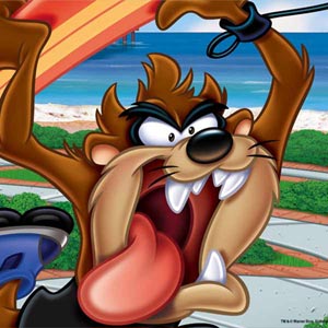 Looney Tunes Tasmanian Devil Surfboard Xbox Series S Console Skin